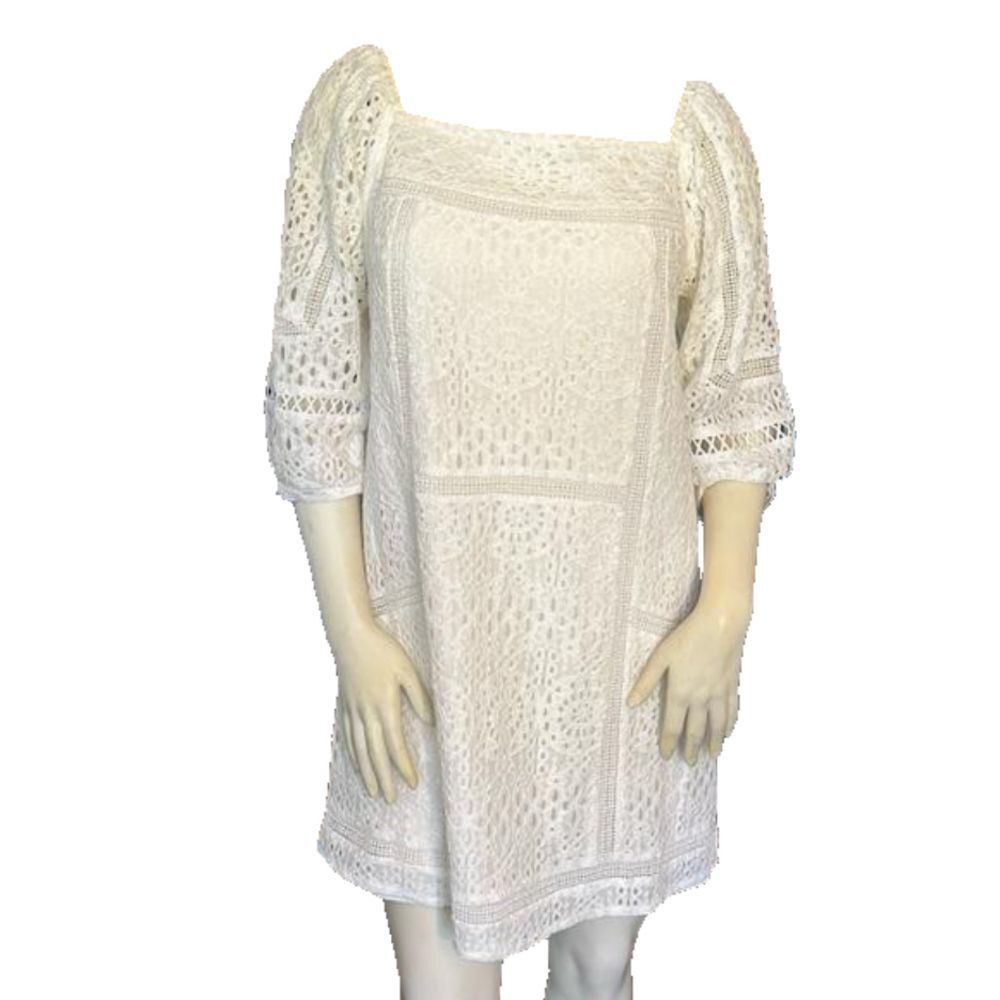 Adelyn Rae White Crocheted Fairy Boho Croquette Dress. Size Medium. - Picture 3 of 9